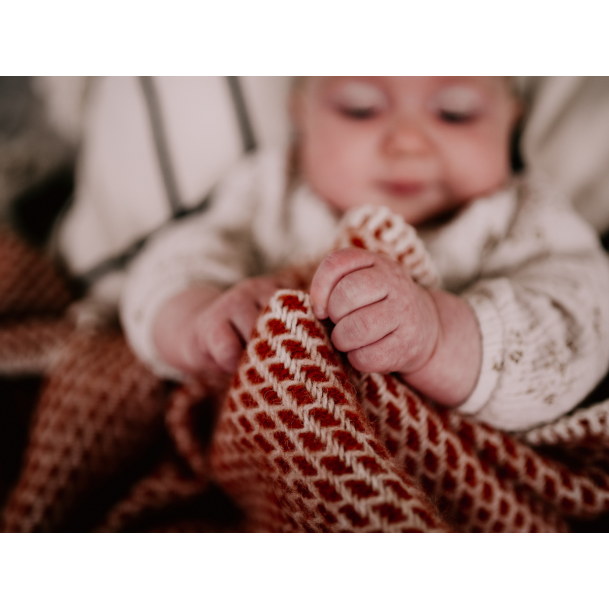 Pure Baby Love Ledikantdeken wol - Terracotta foto 5