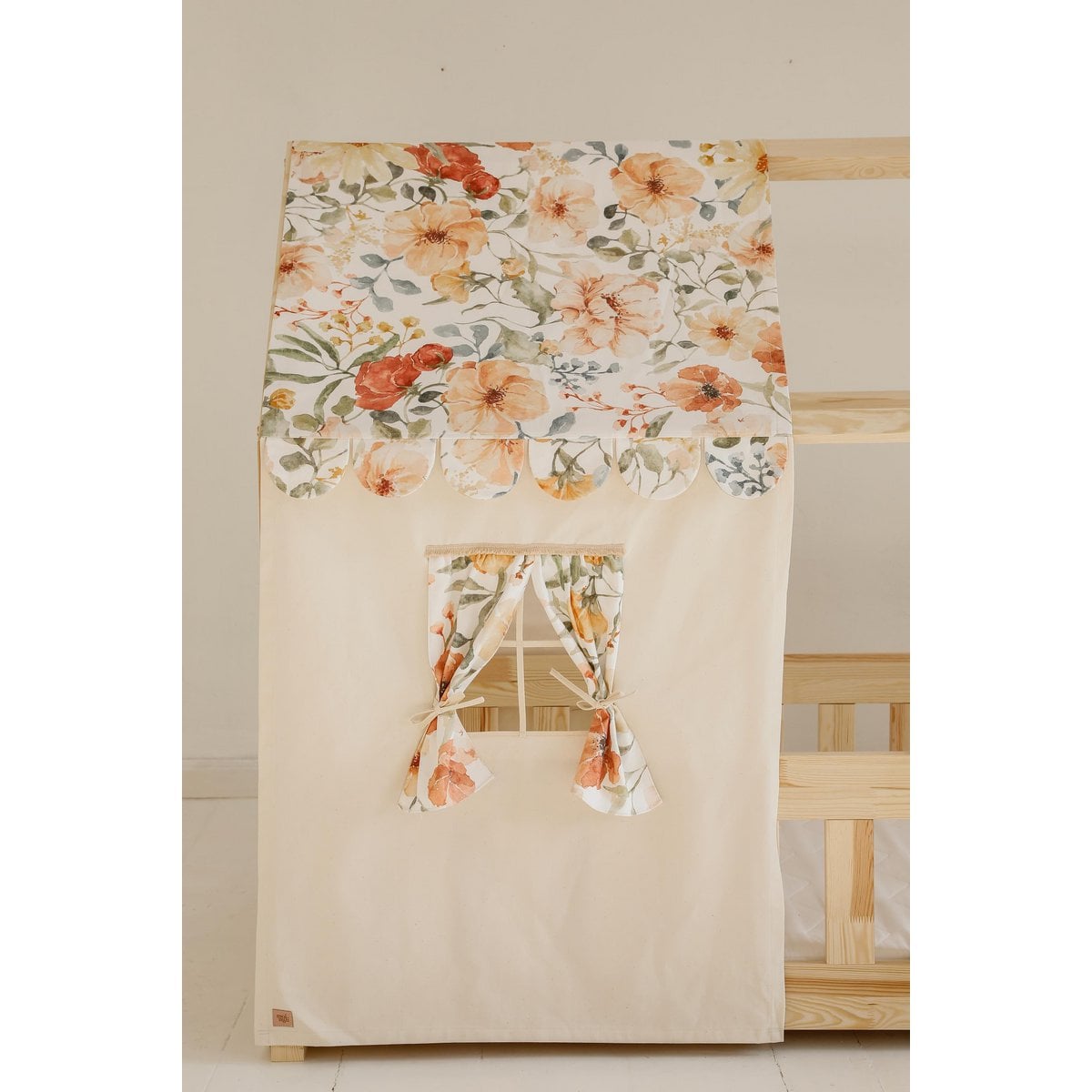 Moi Mili Luifel boven bed in de vorm van een huis "Flower Power", babywieghuis, decoratie voor meisjeskamer, gepersonaliseerde babyhuisjes foto 5