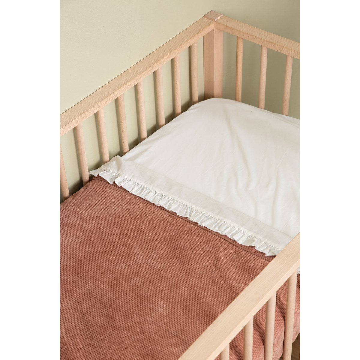 Witlof for Kids Tuck-inn deken wieg 40x80cm velvet rib Dusty Pink foto 6