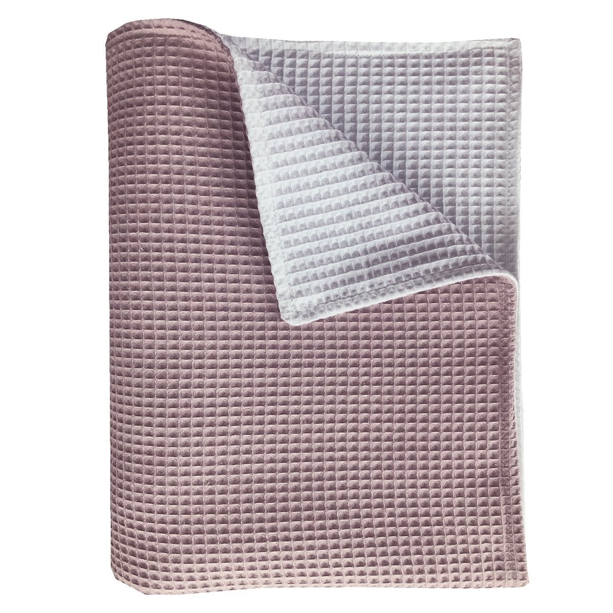 BINK Bedding Ledikantdeken Pique dubbelzijdig oudroze/wit 100x150