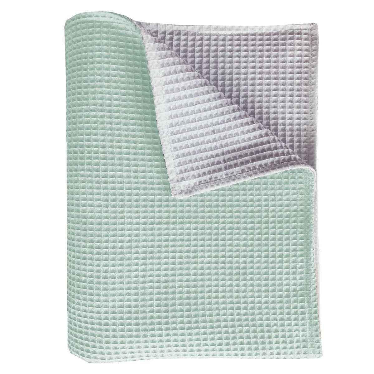 BINK Bedding Ledikantdeken Pique dubbelzijdig mint/wit 100x150