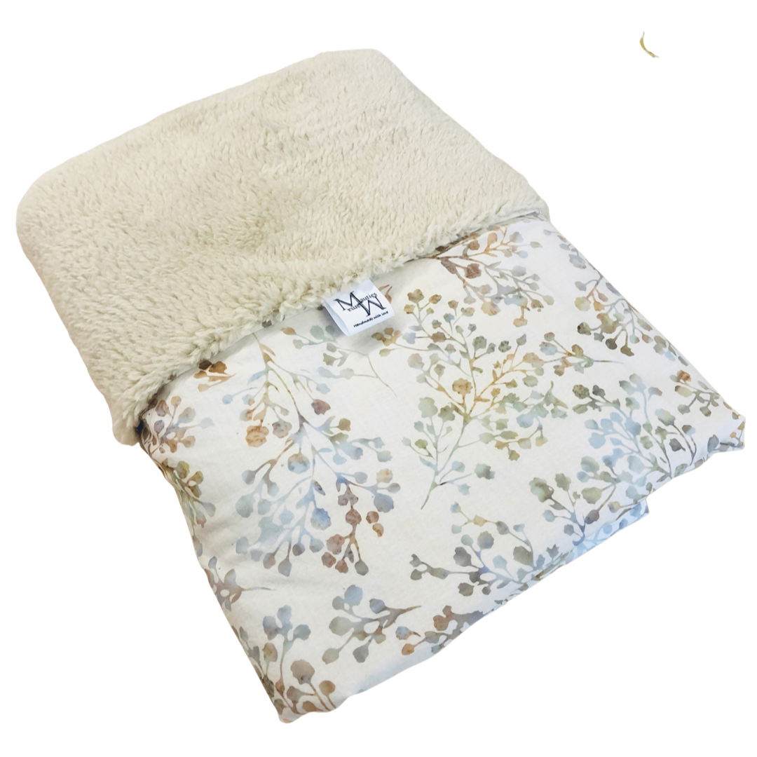 Mauties Mama Wiegdeken Batik Flower & Teddy Ecru (70 x 100cm)