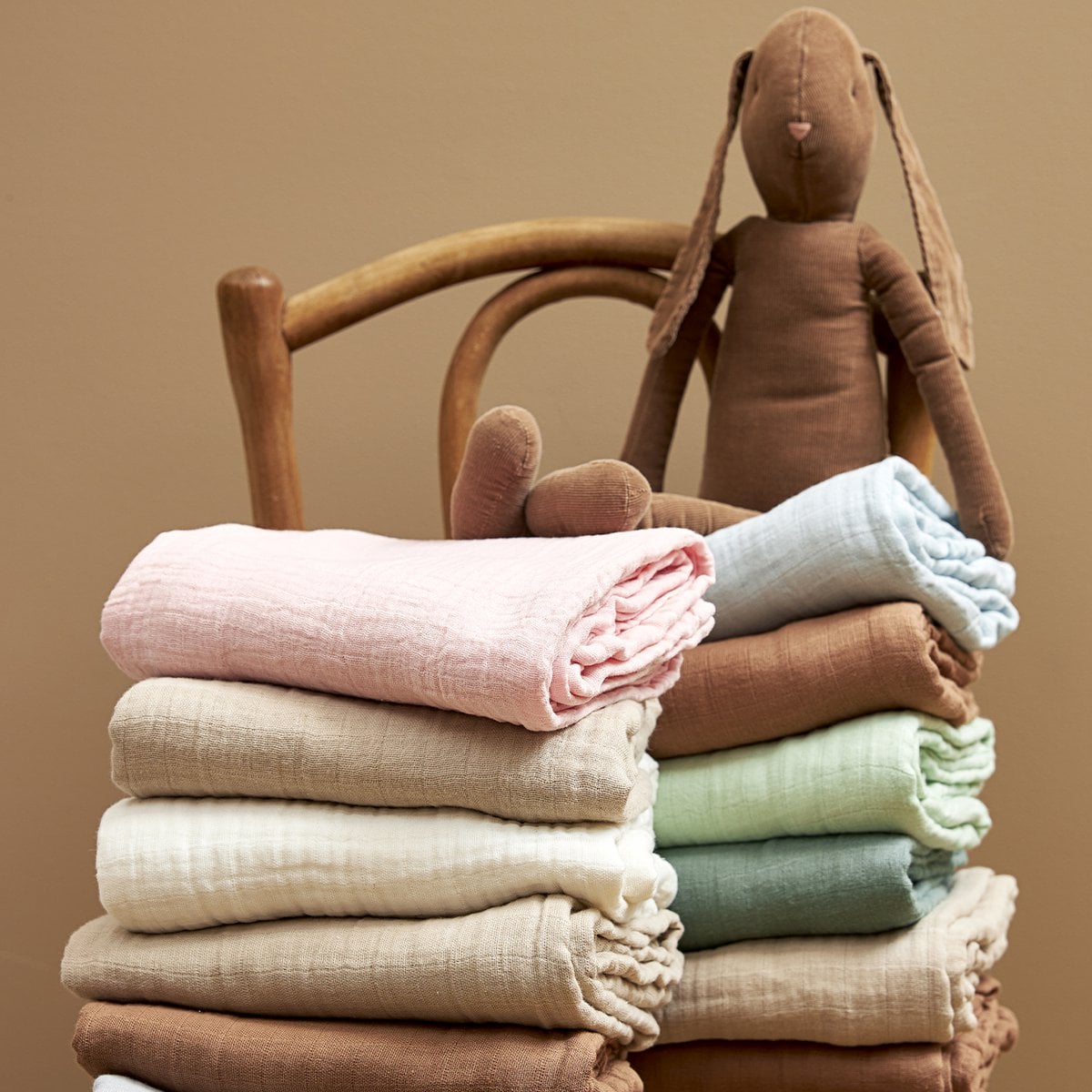 Meyco Baby Hydrofiele doeken pre-washed Sand/Toffee foto 3