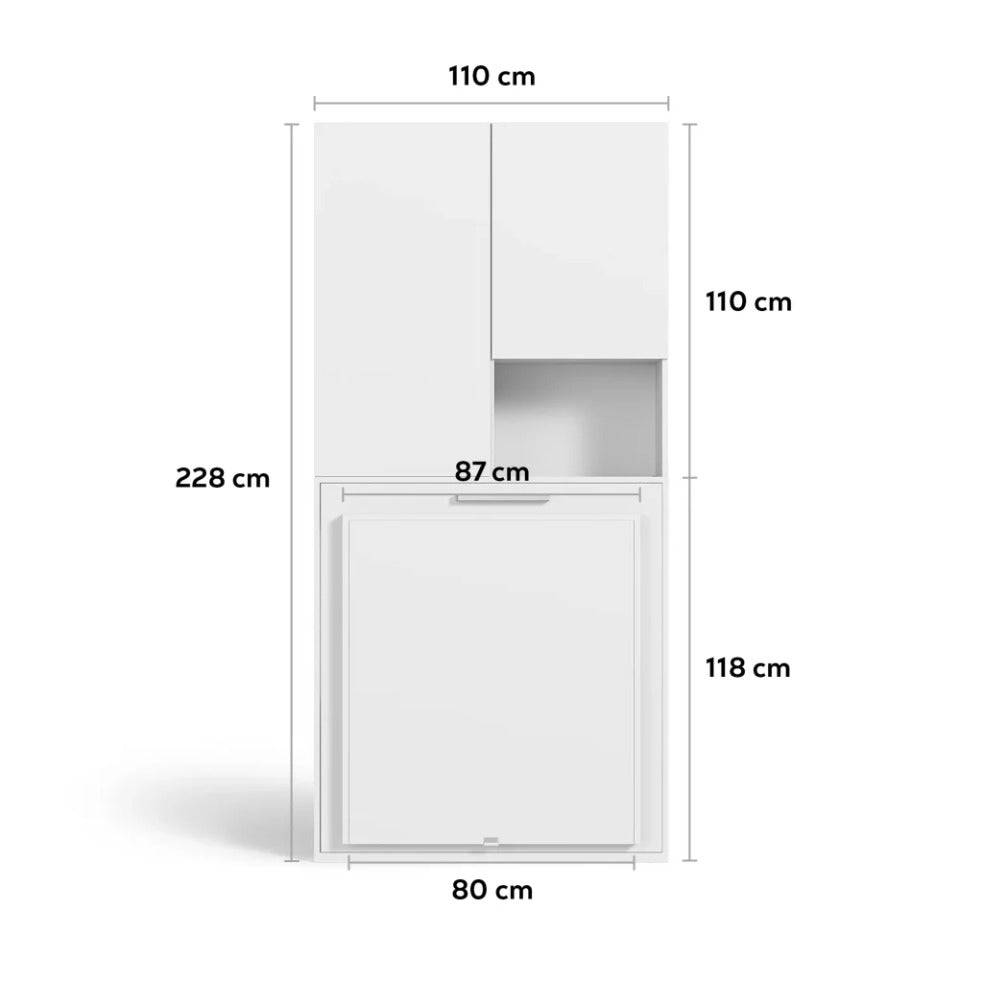 209 Opklapbed Capsule met kast 100 x 200 - afbeelding 6