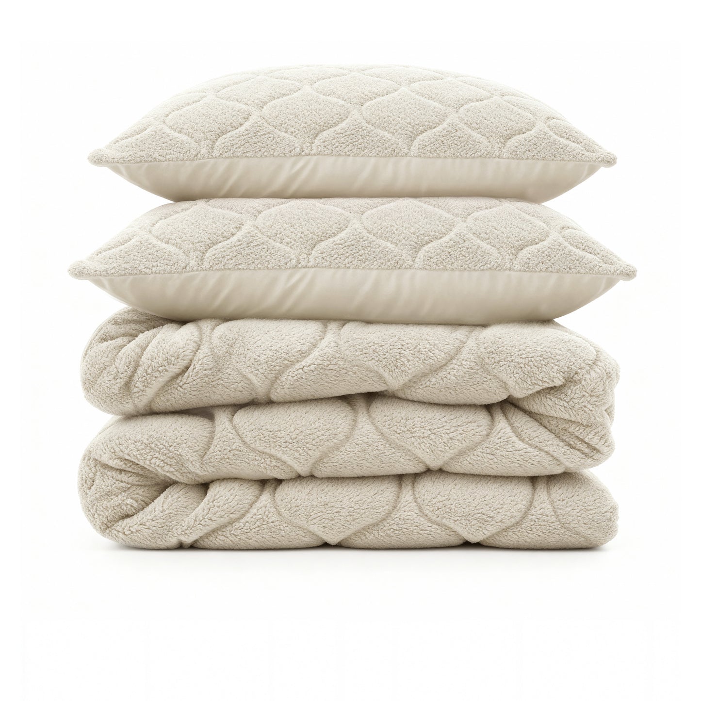 Lazy Dekbed Teddy Beige Met Kussenslopen