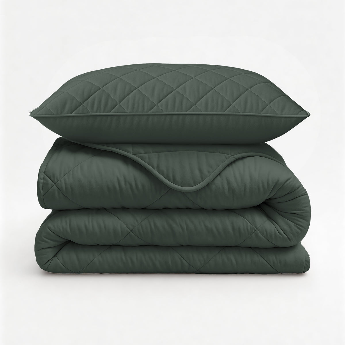 Sleeptime Lazy Dekbed Uni Grijs/Groen Met Kussenslopen – afbeelding 7