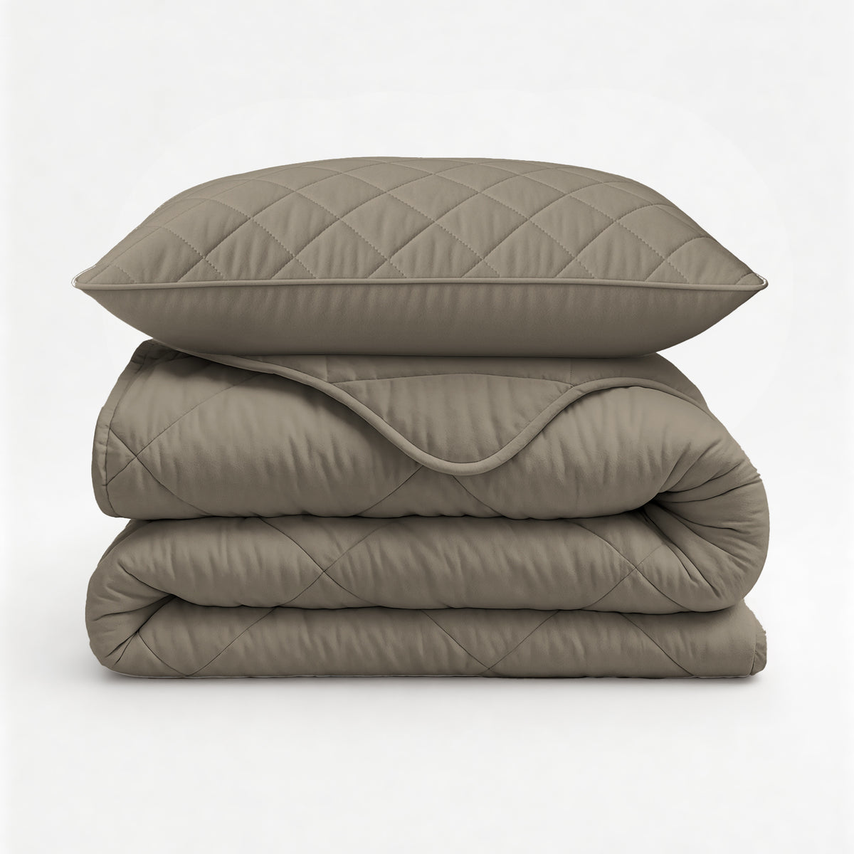 Sleeptime Lazy Dekbed Uni Taupe/Grijs Met Kussenslopen – afbeelding 8