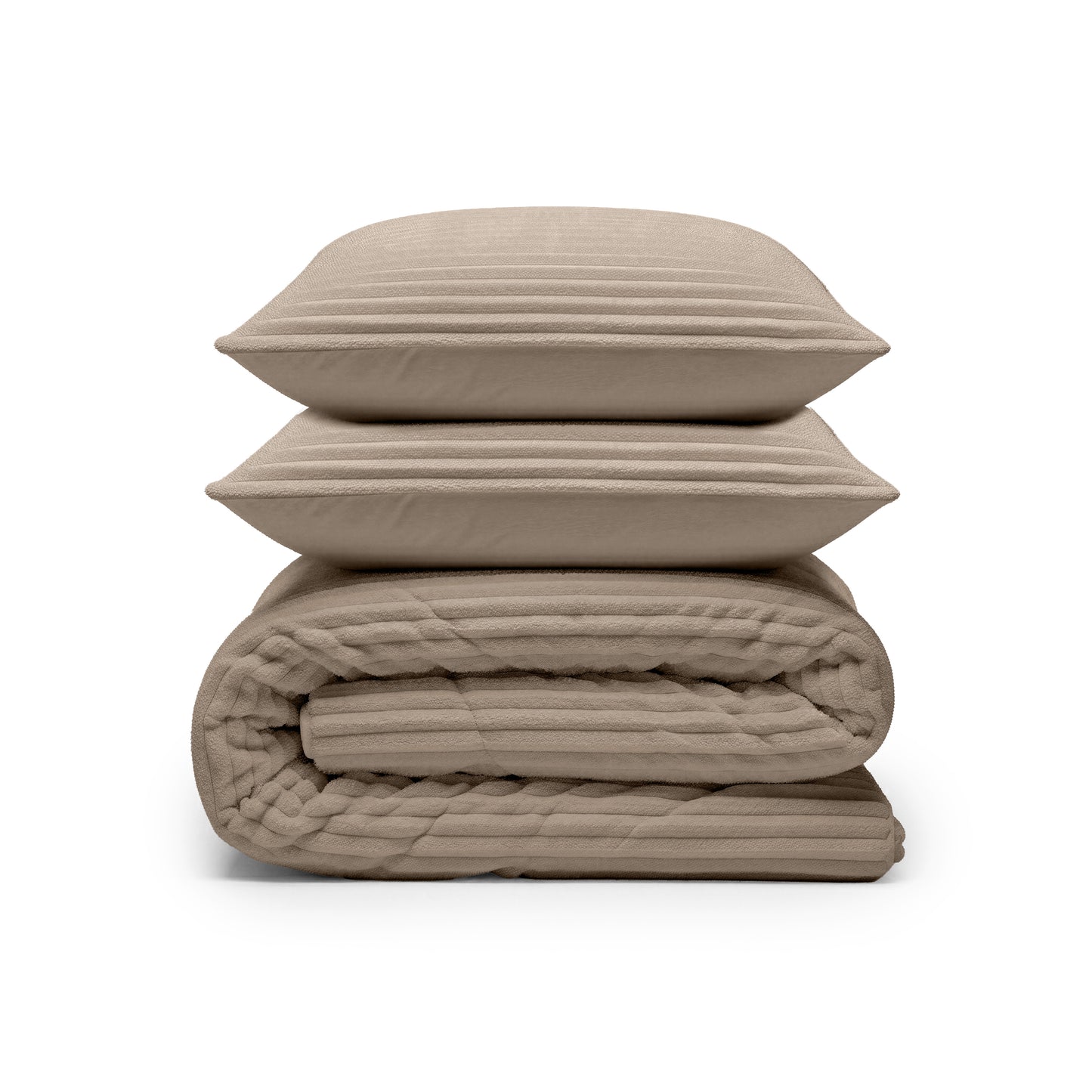 Lazy Dekbed Rib Premium Taupe Met Kussenslopen