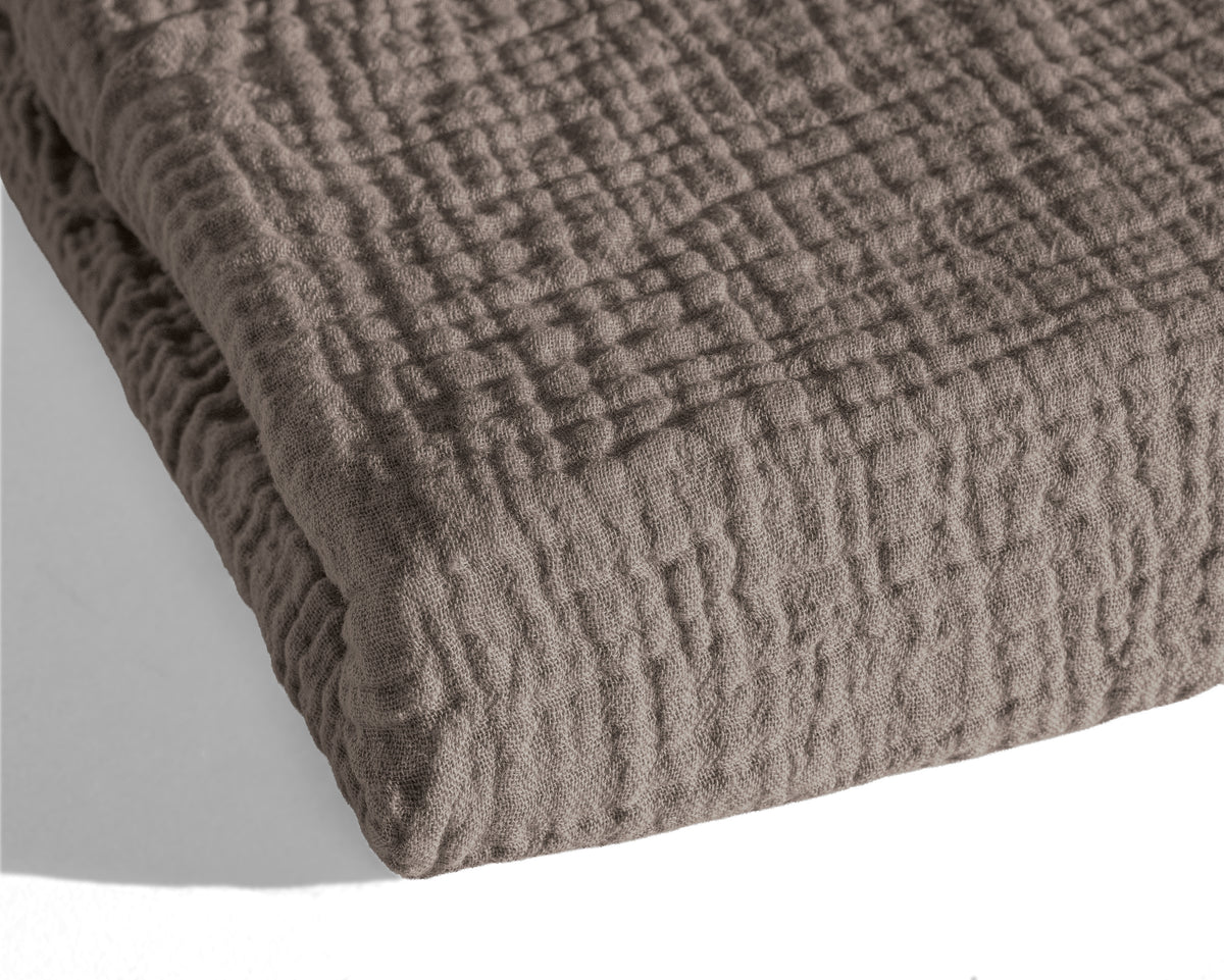 Sleeptime Lazy Dekbed Mousseline Donker Taupe Met Kussenslopen – afbeelding 9