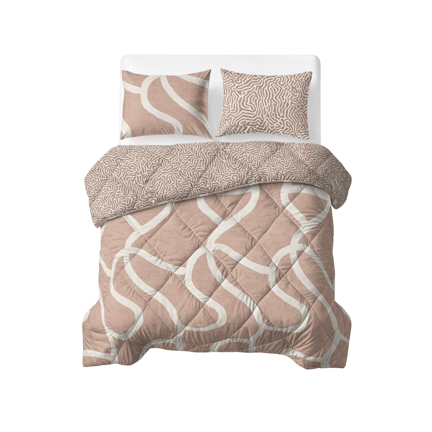 Lazy Dekbed Shapes Zand Met Kussenslopen