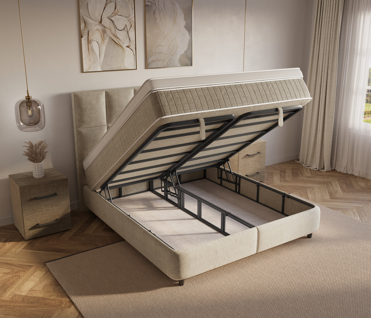 Dreamhouse Neroli Boxspring met Opbergruimte Beige