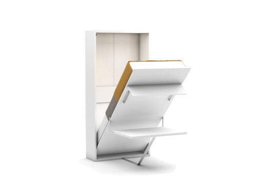 Opklapbed maat 90 x 190, verticaal, kleur wit