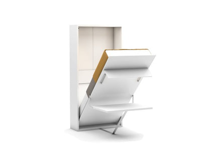 Opklapbed maat 90 x 190, verticaal, kleur wit