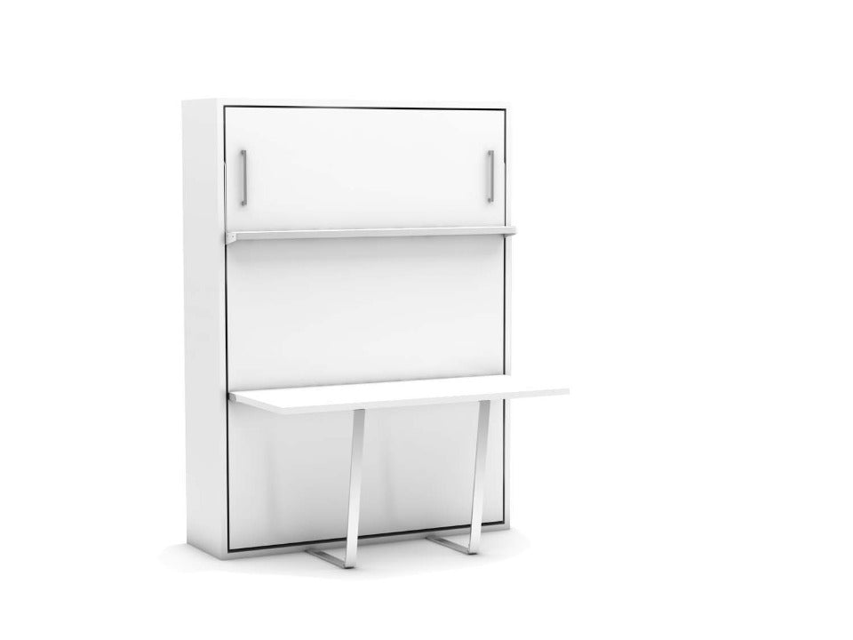 Opklapbed maat 140 x 190, verticaal, kleur wit