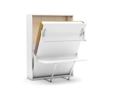 Opklapbed maat 140 x 190, verticaal, kleur wit