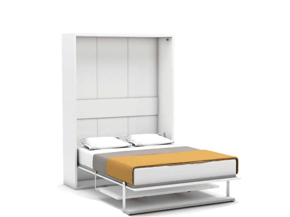 Opklapbed maat 140 x 190, verticaal, kleur wit