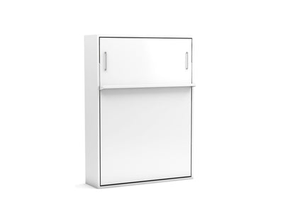 Opklapbed maat 140 x 190, verticaal, kleur wit