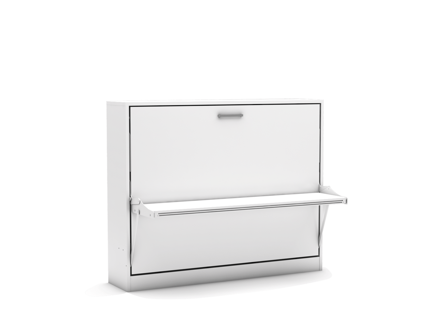 Bedkast maat 140 x 190, horizontaal, kleur wit met bureau