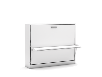 Bedkast maat 140 x 190, horizontaal, kleur wit met bureau