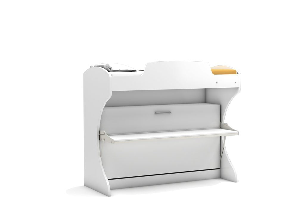 Opklapbed stapelbed, maat 90 x 190 met bureau