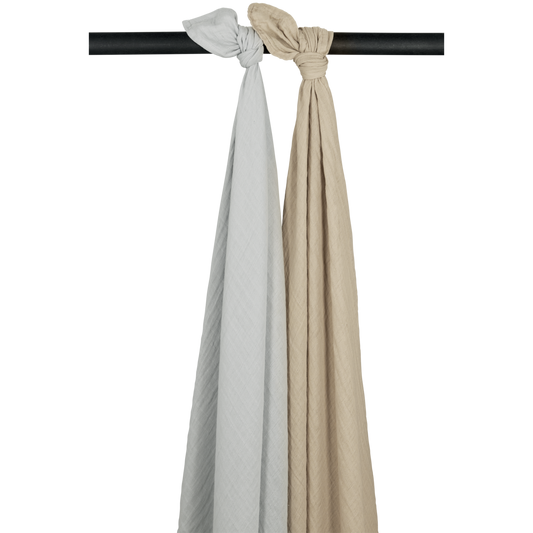 Meyco Baby Hydrofiele doeken pre-washed Light Grey/Sand