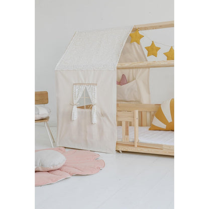 Moi Mili Luifel boven bed in de vorm van een huis "Boho", babywieghuis, decoratie voor jongenskamer, gepersonaliseerde babyhuizen, boho kamerdecor foto 5