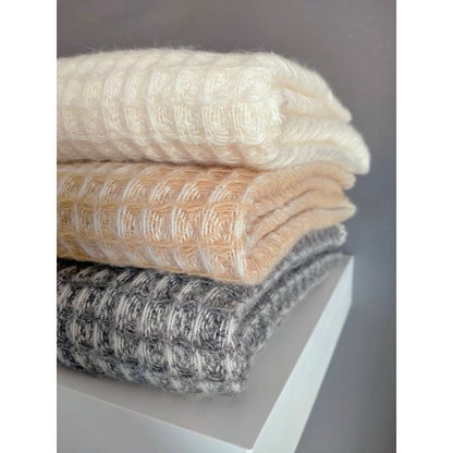 Pure Baby Love Ledikantdeken wafel wol - Dark Grey foto 6