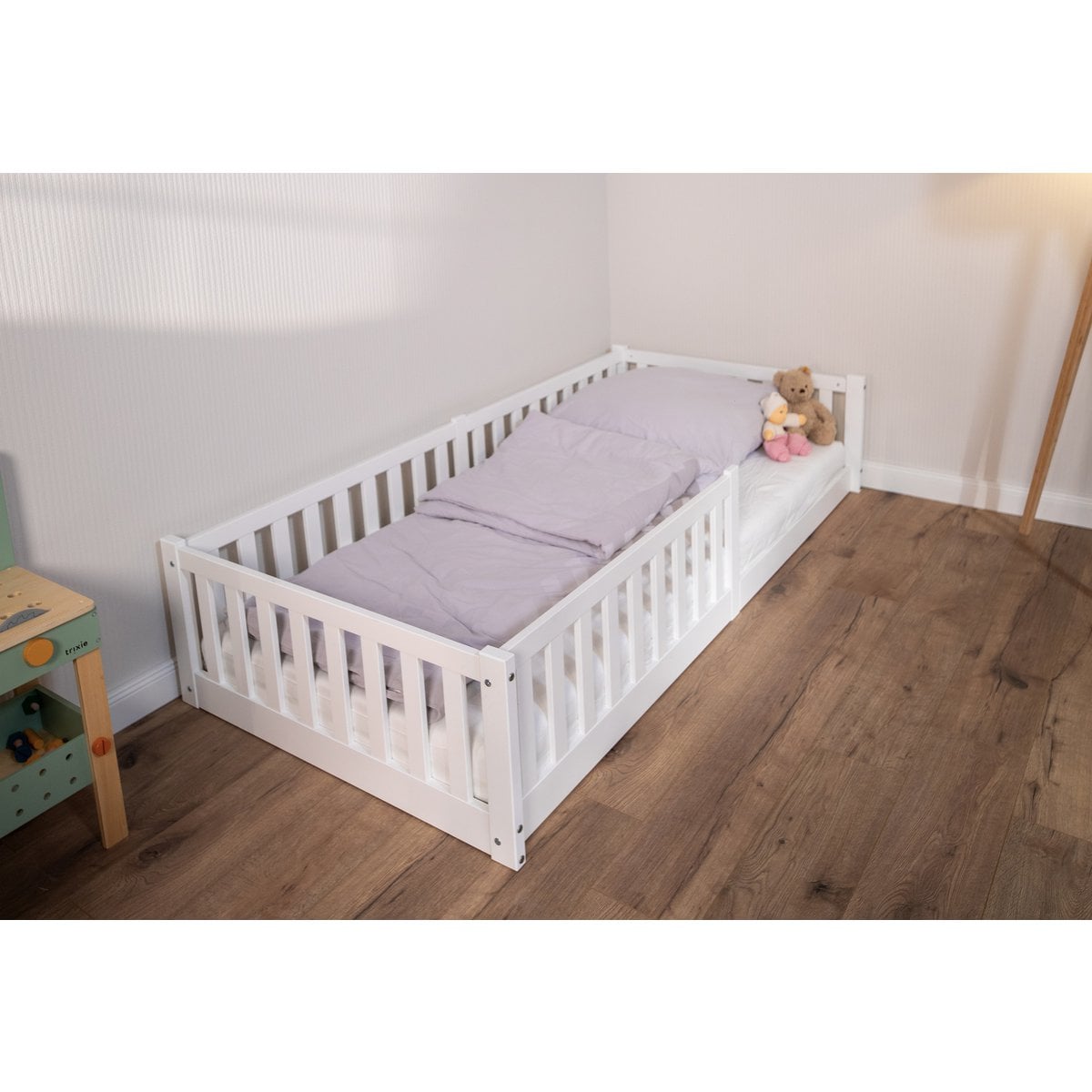tiSsi Vloerbed / huisbed Enno 90x200 cm Beech White incl. Opt. Dak foto 6