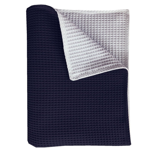 BINK Bedding Wiegdeken Pique dubbelzijdig marine/wit 75x100