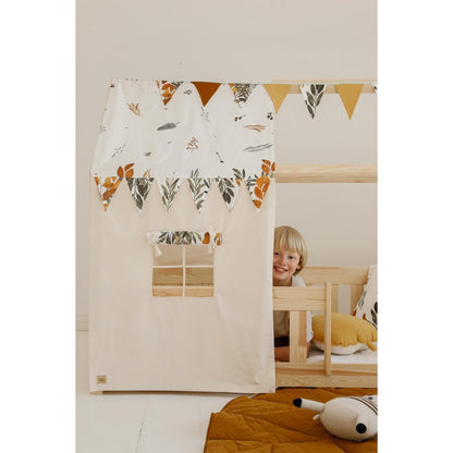 Moi Mili Luifel boven bed in de vorm van een huis "Forest Friends", babywieghuis, decoratie voor jongenskamer, gepersonaliseerde babyhuisjes baldakijn foto 5