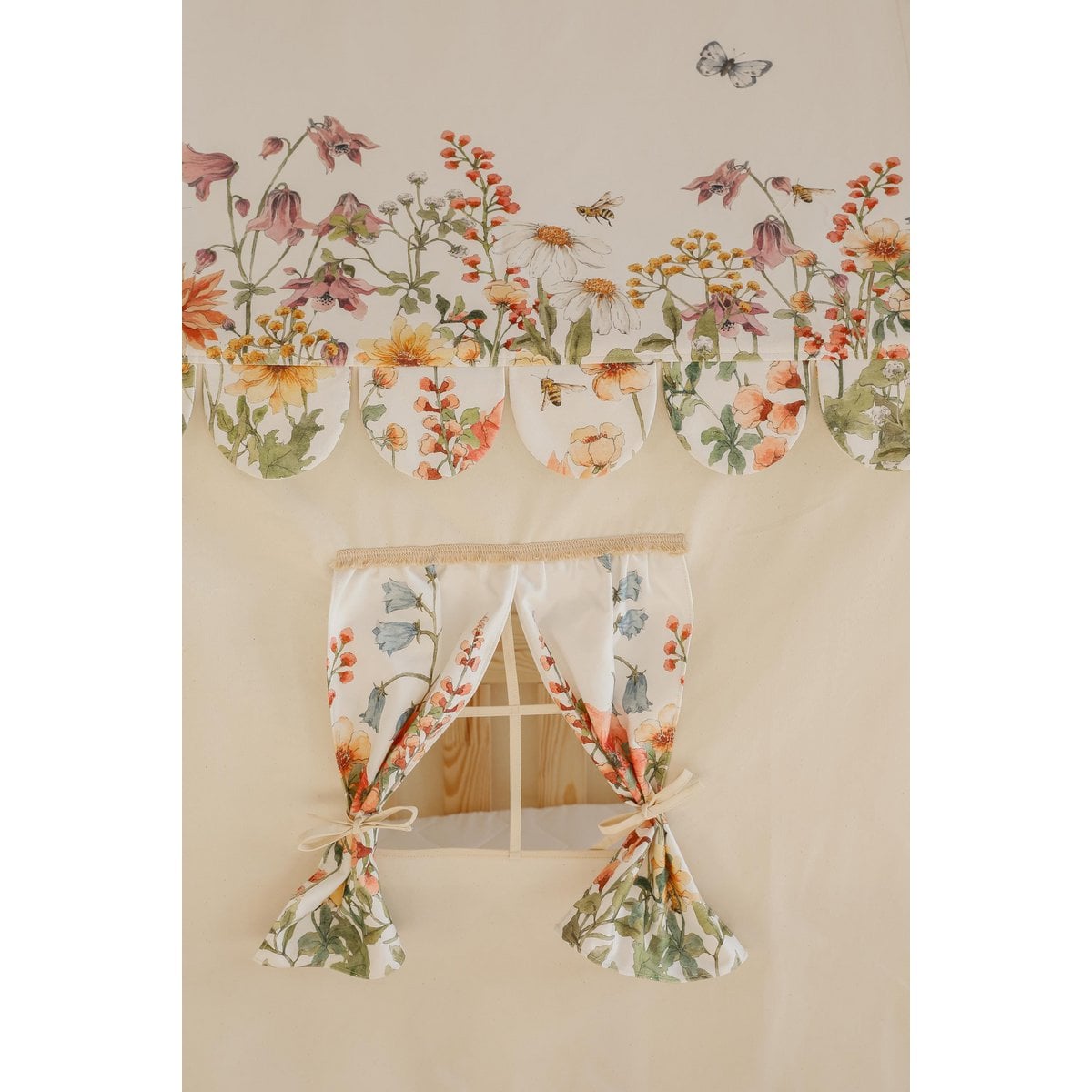 Moi Mili Luifel boven bed in de vorm van een huis "Wylde bloem", babywieghuis, decoratie voor meisjeskamer, gepersonaliseerde babyhuisjes foto 4
