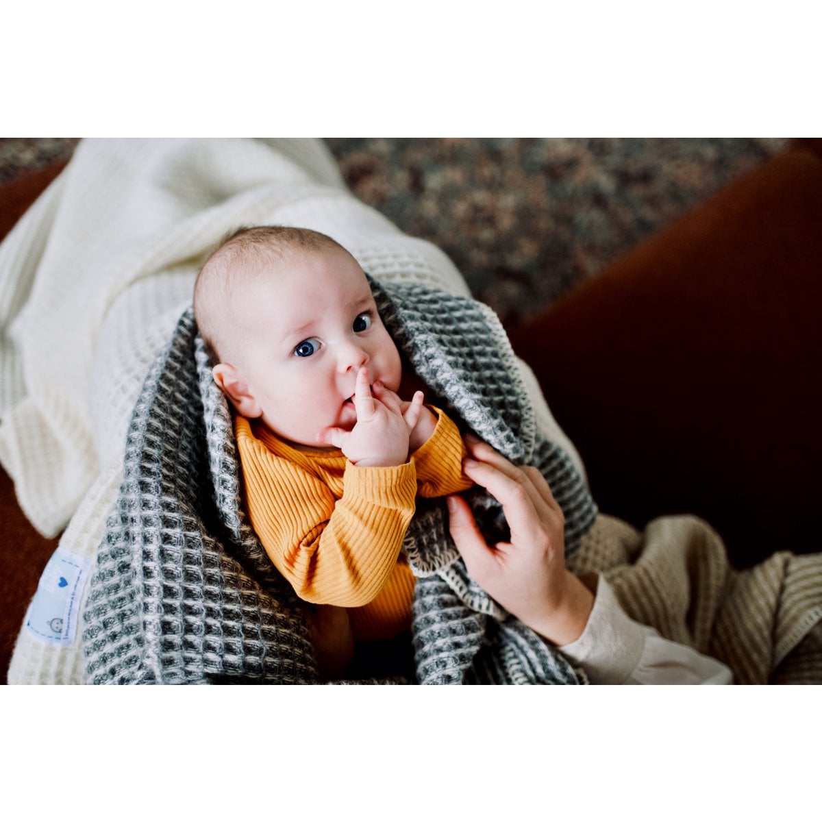 Pure Baby Love Ledikantdeken wafel wol - Dark Grey