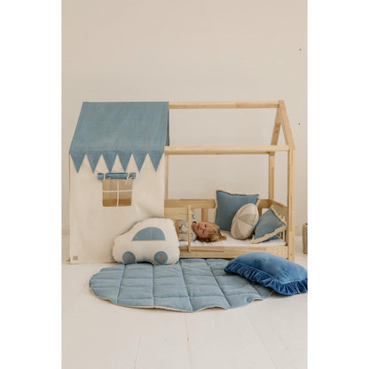 Moi Mili Luifel boven bed in de vorm van een huis "Jeans", babywieghuis, decoratie voor jongenskamer, gepersonaliseerde babyhuizen baldakijn foto 3
