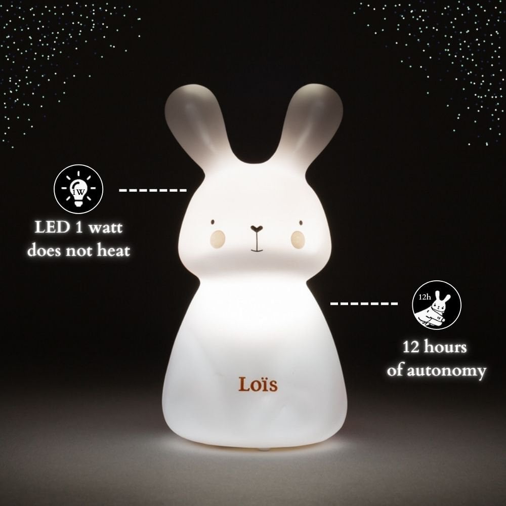 Olala Boutique Nachtlampje - Rabbit Loïs - werkt op batterijen - geel foto 3