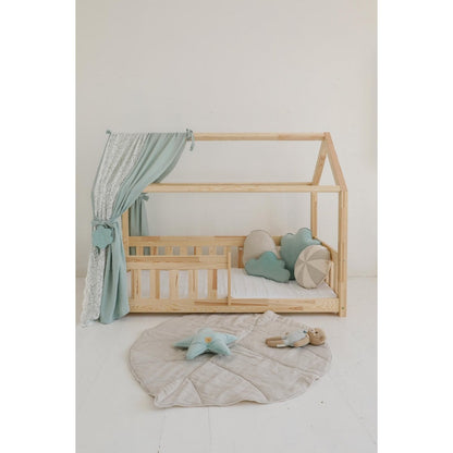 Moi Mili Mousseline Boho Luifel met kant boven het bed, Huisbedtent voor kinderkamer - Gordijnen voor montessoribed - Peuterbedhemel, mint decor foto 4