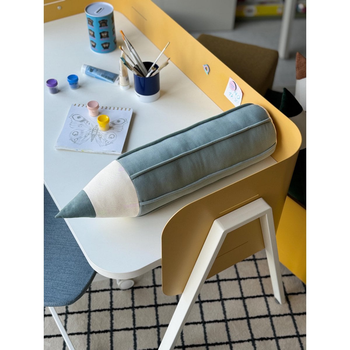Moi Mili Krijt fluwelen kussen “Blauw" foto 4