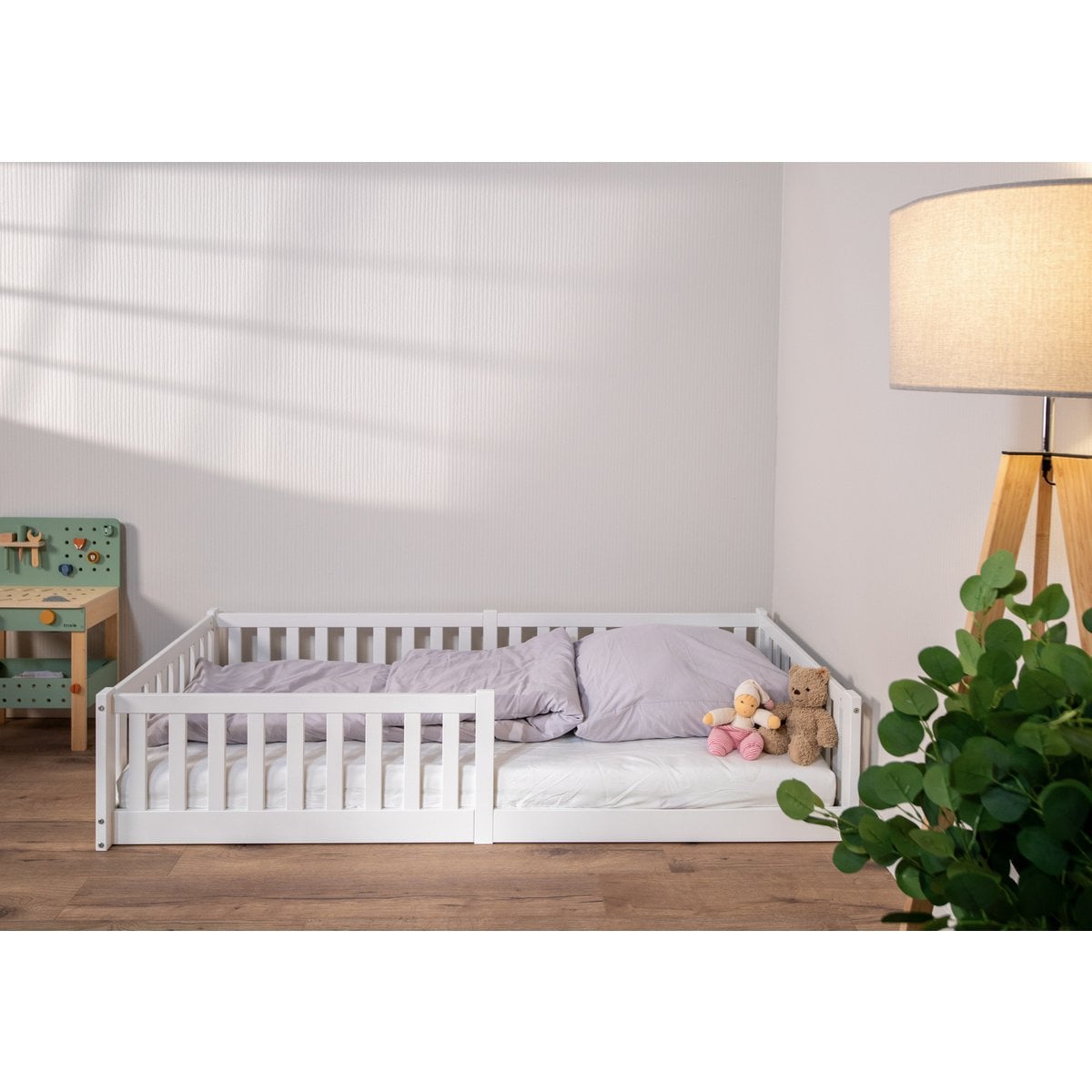 tiSsi Vloerbed / huisbed Enno 90x200 cm Beech White incl. Opt. Dak foto 5
