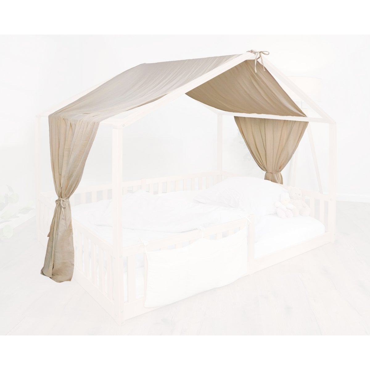 tiSsi Luifel mosselin voor huisbedden 120-140x200 cm crème