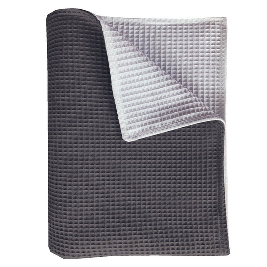 BINK Bedding Ledikantdeken Pique dubbelzijdig antra/wit 100x150