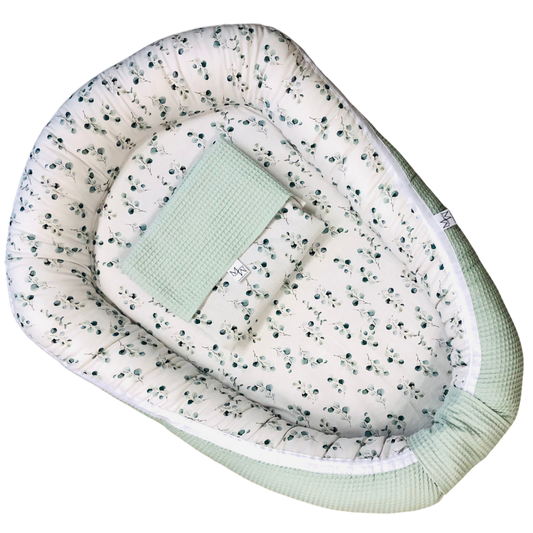 Mauties Mama Babynest eucalyptus mint - met RITS