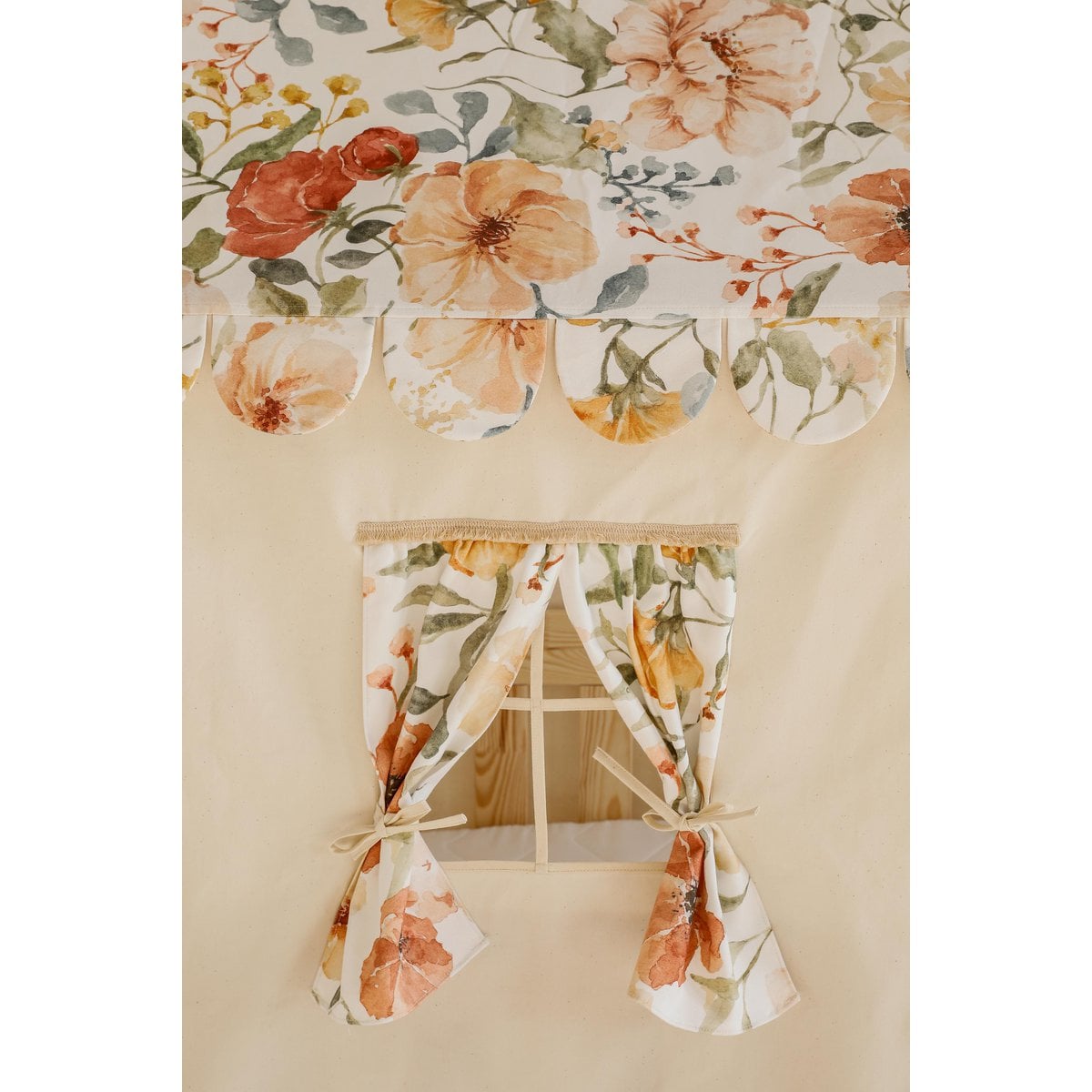 Moi Mili Luifel boven bed in de vorm van een huis "Flower Power", babywieghuis, decoratie voor meisjeskamer, gepersonaliseerde babyhuisjes foto 4