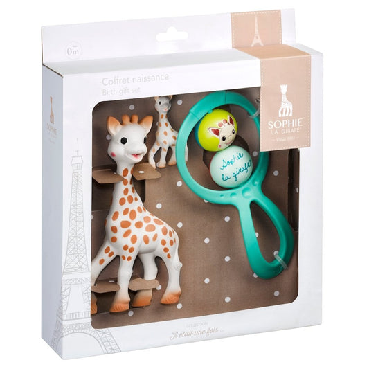Sophie de giraf Geboorte geschenkset in wit geschenkdoosje