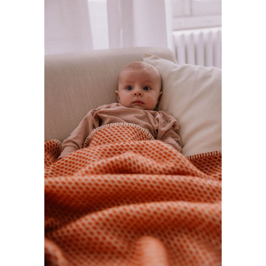Pure Baby Love Ledikantdeken wol - retro oranje