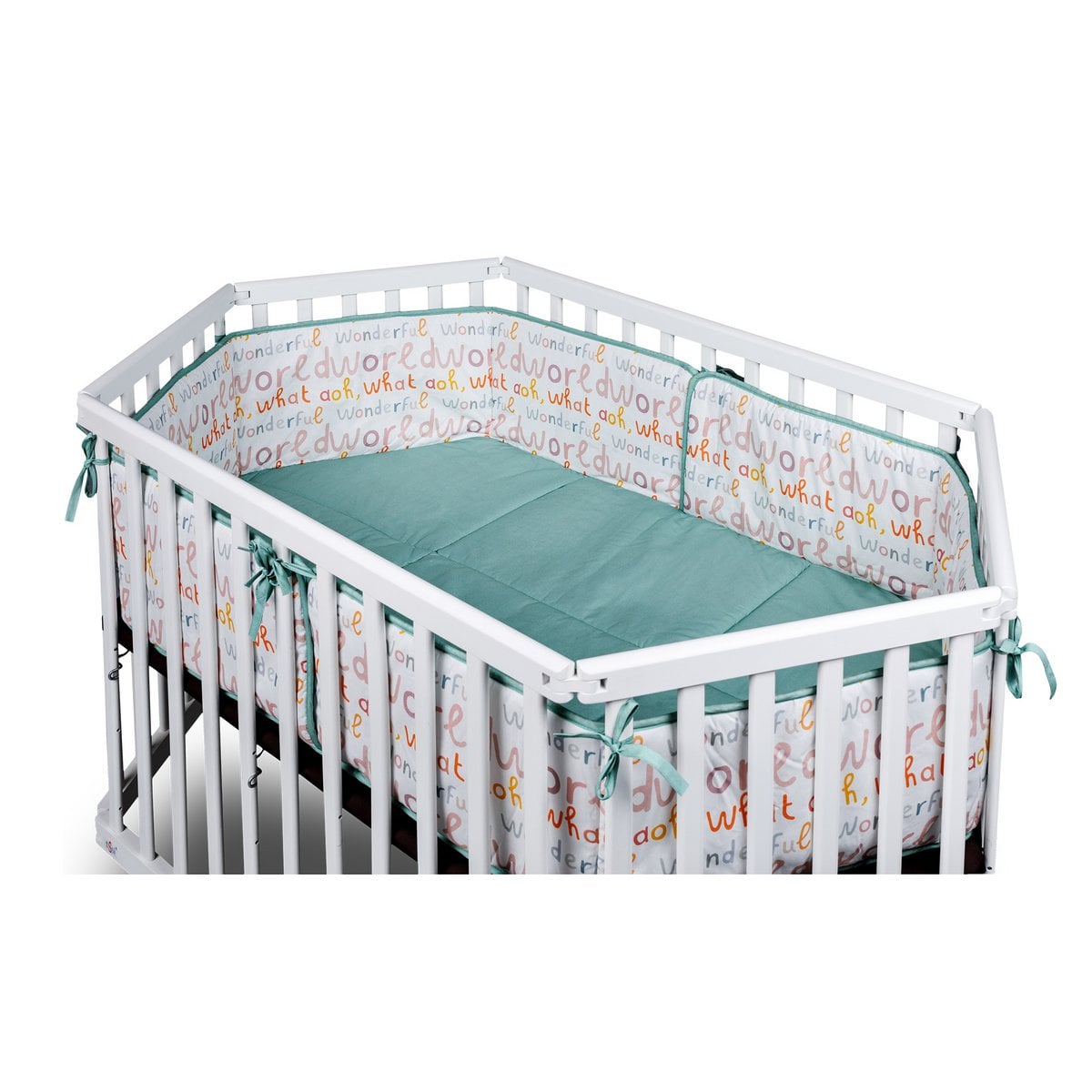 tiSsi Boxkleed 6-hoeken Mint WONDERFUL WORLD 93x133 cm