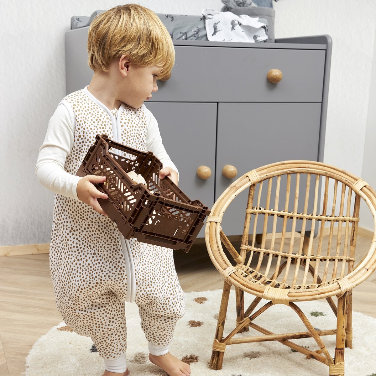 Meyco Baby Slaapzak jumper gevoerd interlock jersey Cheetah Taupe foto 3