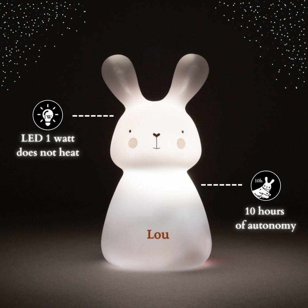 Olala Boutique Nachtlampje - Lapin Lou - opladen via USB - geel foto 3