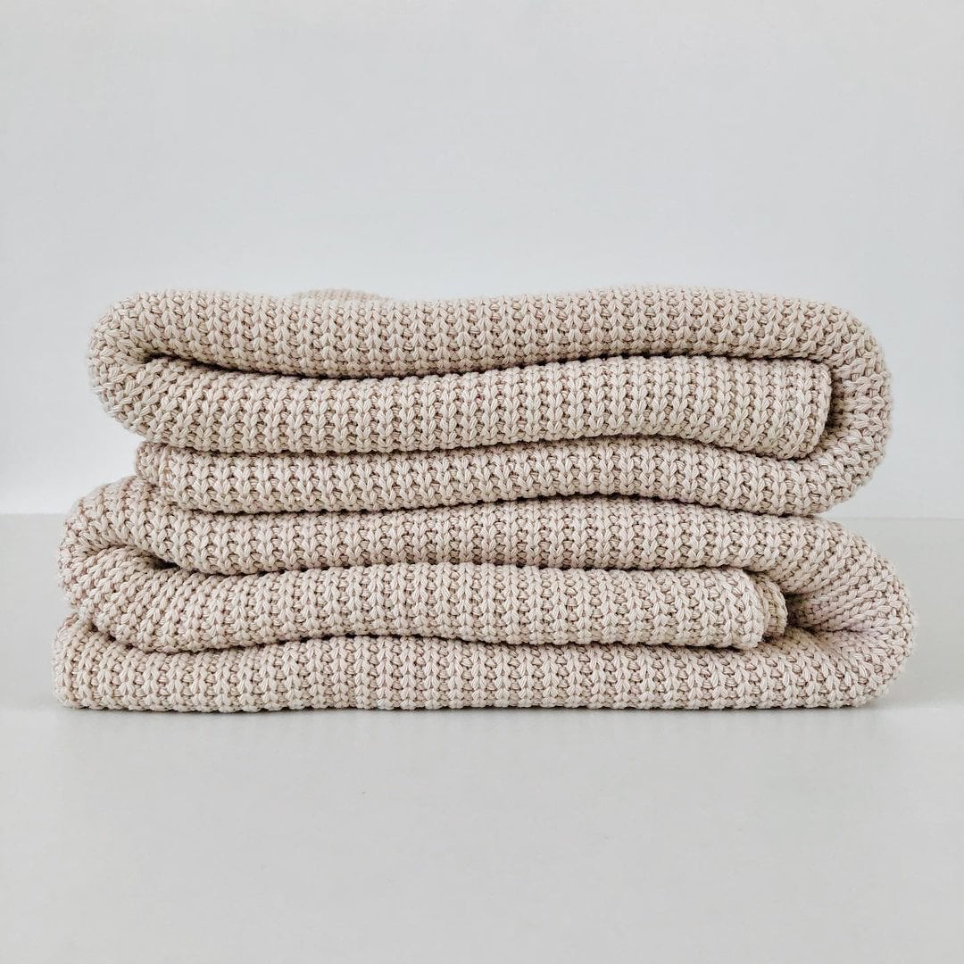 Feathers Wieg-/ledikant deken big knit natural