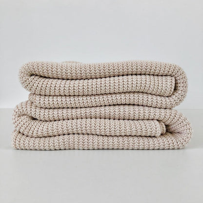 Feathers Wieg-/ledikant deken big knit natural