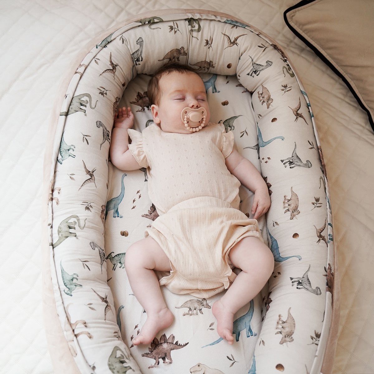 Maylily Bamboe babynest - Dino - beige foto 5
