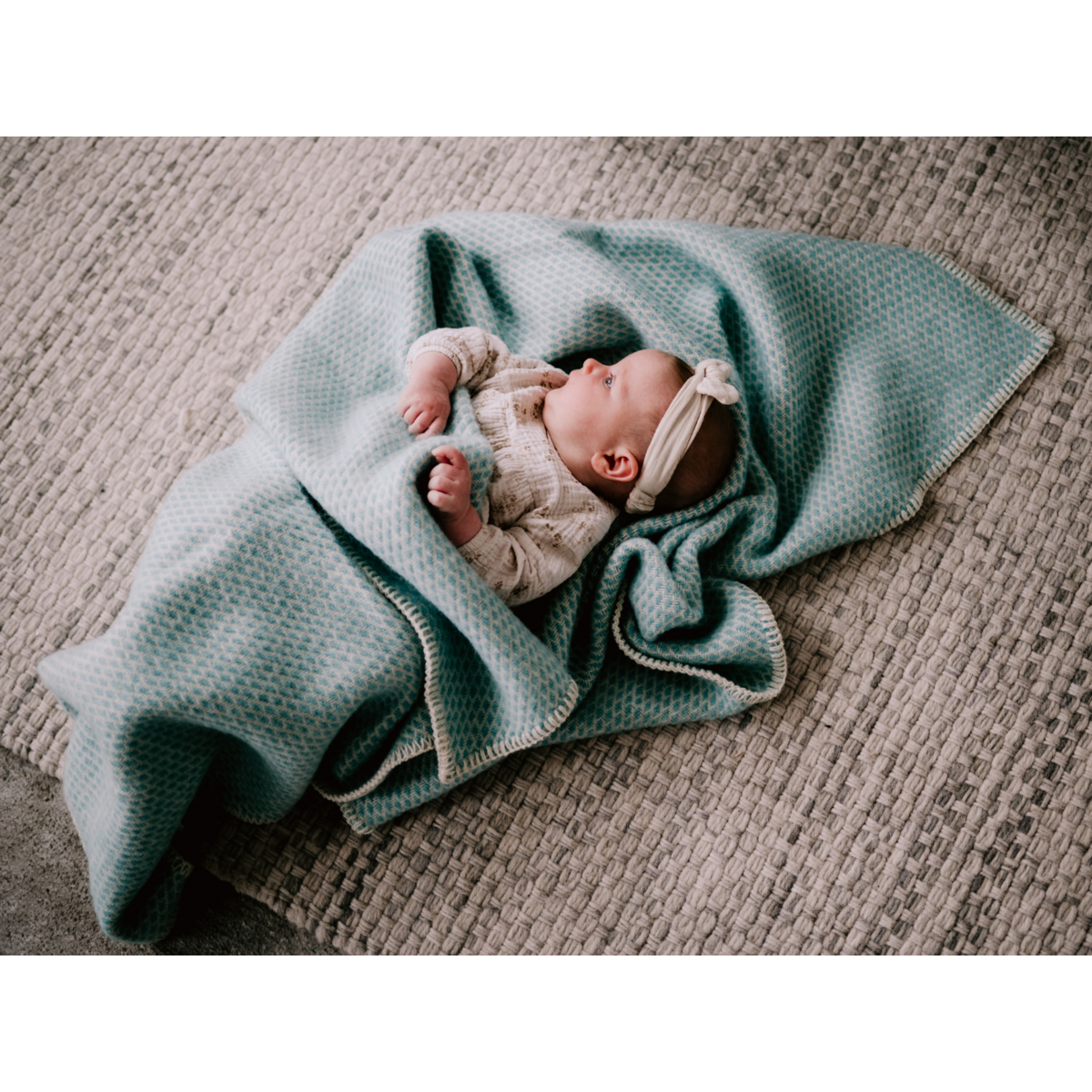 Pure Baby Love Wiegdeken wol - Mint foto 4